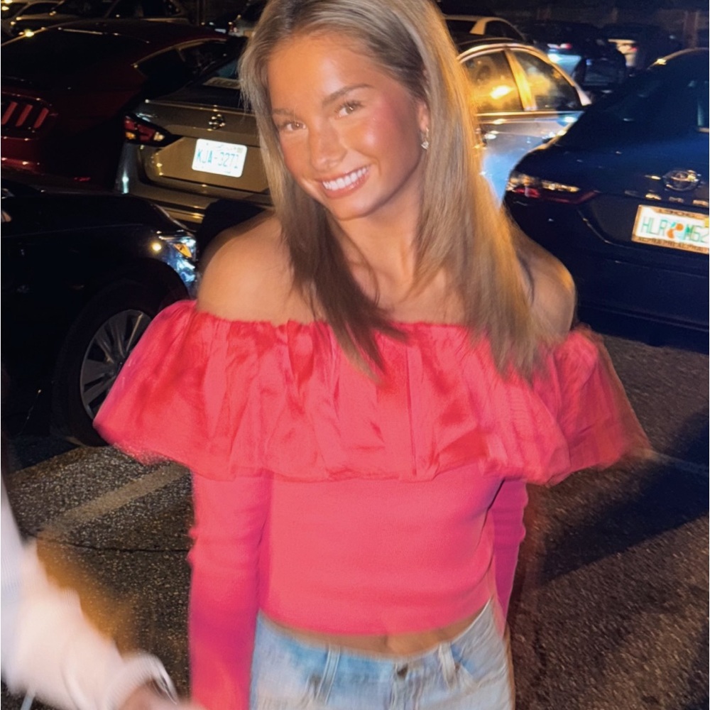 Anthropologie off the shoulder blouse